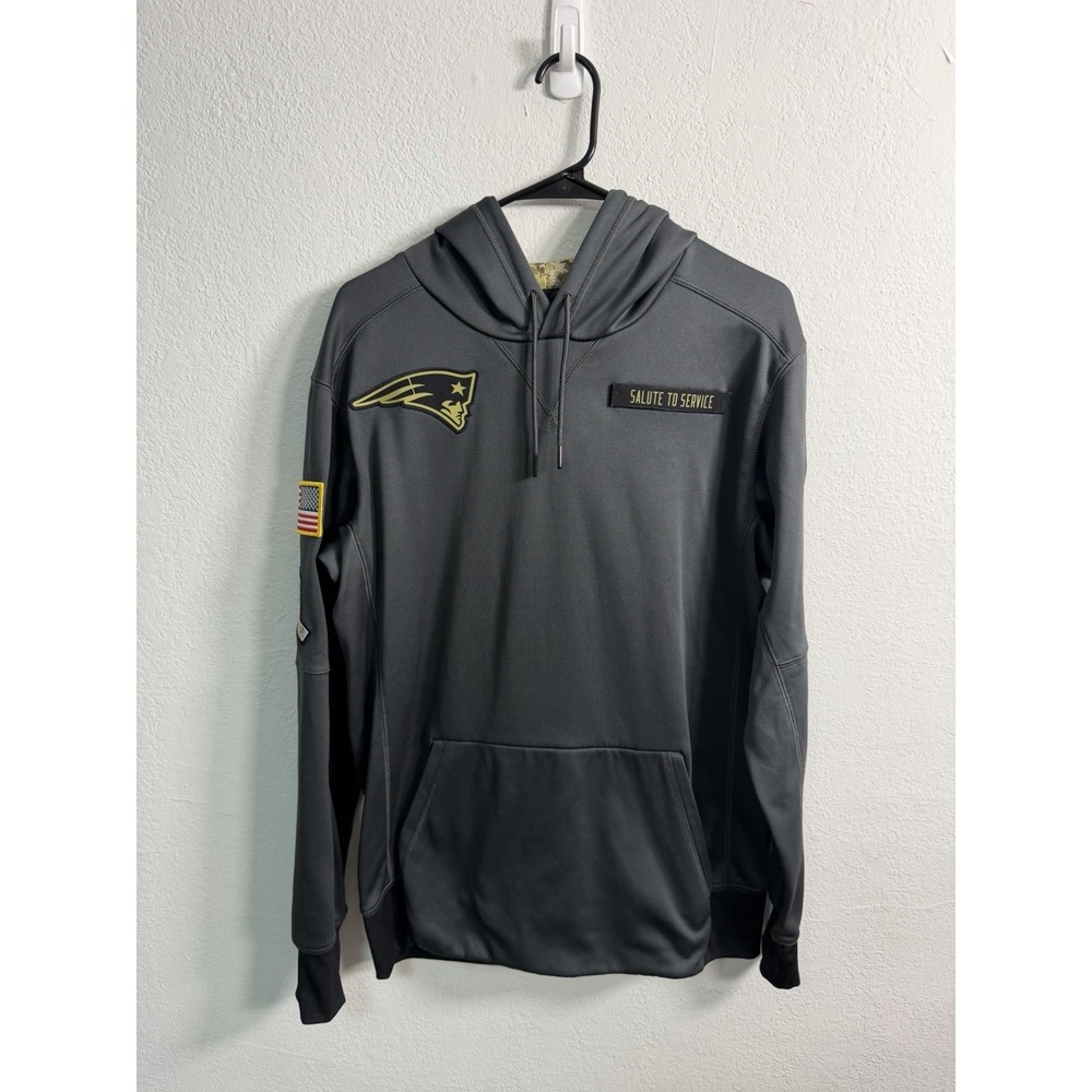 Nike NFL New England Patriots Salute to‎ Service Therma Pullover Hoodie Size M